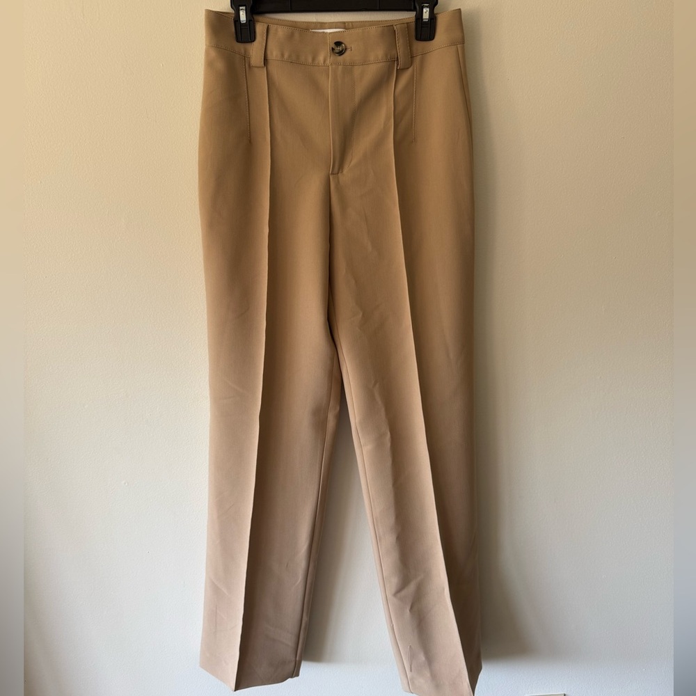 Zara Straight Leg Pants in Tan